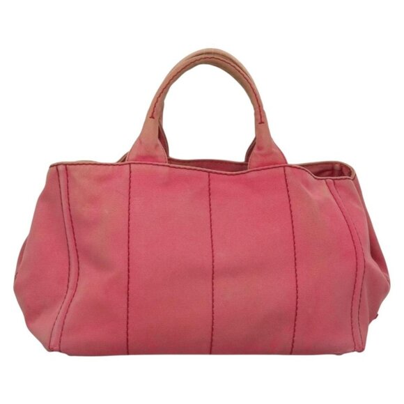 PRADA Canapa GM Hand Bag Canvas Pink Gold Auth bs28066 - Picture 3 of 16